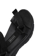 Skechers Women's Black D'lux Walker - Pretty Field Chunky Sole Sandal | Derimod Skechers Women's Black D'lux Walker - Pretty Field Chunky Sole Sandal | Derimod