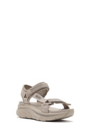 Skechers Kadın Bej D'lux Walker - Pretty Field Kalın Tabanlı Sandalet | Derimod Skechers Kadın Bej D'lux Walker - Pretty Field Kalın Tabanlı Sandalet | Derimod
