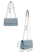Women's Blue Long Chain Shoulder Bag | Derimod Women's Blue Long Chain Shoulder Bag | Derimod