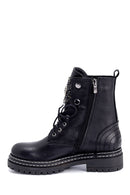 Women's Leather Stone Boots | Derimod Women's Leather Stone Boots | Derimod