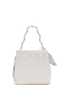 Women's Cream Long Strap Quilted Handbag with Accessory Detail | Derimod Women's Cream Long Strap Quilted Handbag with Accessory Detail | Derimod
