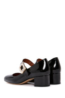 Kadın Taşlı Tokalı Rugan Kalın Topuklu Ayakkabı | Derimod Kadın Taşlı Tokalı Rugan Kalın Topuklu Ayakkabı | Derimod