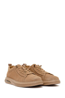 Male Beige Lace-Up Thick-Soled Suede Leather Sneaker | Derimod Male Beige Lace-Up Thick-Soled Suede Leather Sneaker | Derimod