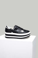 High-Based Star Detailed Women's Leather Sports Shoes | Derimod High-Based Star Detailed Women's Leather Sports Shoes | Derimod