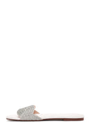 Women's White Stone Slippers | Derimod Women's White Stone Slippers | Derimod