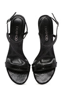 Women's Black Ankle Strap Thin Heel Sandals | Derimod Women's Black Ankle Strap Thin Heel Sandals | Derimod