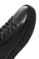 Erkek Siyah Bağcıklı Deri Sneaker | Derimod Erkek Siyah Bağcıklı Deri Sneaker | Derimod