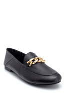 Kadın Zincir Detaylı Deri Loafer | Derimod Kadın Zincir Detaylı Deri Loafer | Derimod
