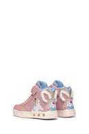 Geox Girl Pink Skylin Banded Patterned Ankle Sneaker | Derimod Geox Girl Pink Skylin Banded Patterned Ankle Sneaker | Derimod