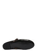 Women's Black Leopard Patterned Buckled Mesh Leather Ballerinas | Derimod Women's Black Leopard Patterned Buckled Mesh Leather Ballerinas | Derimod