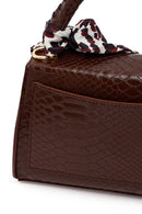 Woman Brown Long-Strap Croc-Pattern Classic Shoulder Bag | Derimod Woman Brown Long-Strap Croc-Pattern Classic Shoulder Bag | Derimod