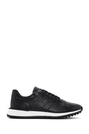 Men's Black Lace-up Thick-Sole Leather Sneaker | Derimod Men's Black Lace-up Thick-Sole Leather Sneaker | Derimod
