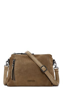 Women's Camel Long Strap Suede Crossbody Bag | Derimod Women's Camel Long Strap Suede Crossbody Bag | Derimod