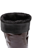 Kadın Bordo Kalın Topuklu Deri Çizme | Derimod Kadın Bordo Kalın Topuklu Deri Çizme | Derimod