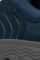 Geox Men's Navy Blue Spherica Lace-Up Suede Leather Sneakers | Derimod Geox Men's Navy Blue Spherica Lace-Up Suede Leather Sneakers | Derimod