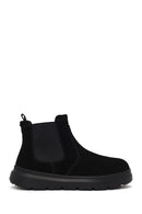 Male Black Thick-Soled Suede Chelsea Boots | Derimod Male Black Thick-Soled Suede Chelsea Boots | Derimod