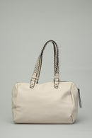 Cream Women's Shoulder Bag with Staple Detail | Derimod Cream Women's Shoulder Bag with Staple Detail | Derimod
