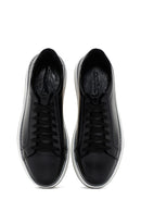Erkek Siyah Bağcıklı Deri Sneaker | Derimod Erkek Siyah Bağcıklı Deri Sneaker | Derimod