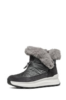 Geox Women's Gray D Spherica Active X2 Shearling Waterproof Leather Boots | Derimod Geox Women's Gray D Spherica Active X2 Shearling Waterproof Leather Boots | Derimod