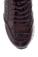 Erkek Kroko Detaylı Deri Sneaker | Derimod Erkek Kroko Detaylı Deri Sneaker | Derimod
