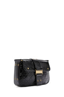 Women's Black Long Strap Buttoned Shoulder Bag | Derimod Women's Black Long Strap Buttoned Shoulder Bag | Derimod