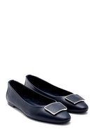 Women's Leather Buckle Detailed Ballerinas | Derimod Women's Leather Buckle Detailed Ballerinas | Derimod