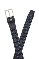 Men's Navy Blue Braided Leather Belt | Derimod Men's Navy Blue Braided Leather Belt | Derimod