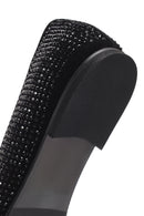 Women's Black Stone Leather Ballerinas | Derimod Women's Black Stone Leather Ballerinas | Derimod