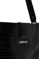 Women's Black Long Strap Crocodile Shoulder Bag | Derimod Women's Black Long Strap Crocodile Shoulder Bag | Derimod