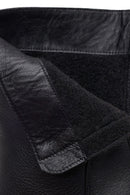 Woman Black Zip Closure Thick-Heeled Leather Boots | Derimod Woman Black Zip Closure Thick-Heeled Leather Boots | Derimod