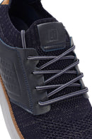 Men's Navy Blue Fabric Sneakers | Derimod Men's Navy Blue Fabric Sneakers | Derimod
