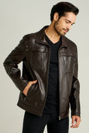 HENRY MEN'S LEATHER JACKET | Derimod HENRY MEN'S LEATHER JACKET | Derimod