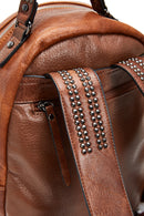 Women's Tan Studded Backpack | Derimod Women's Tan Studded Backpack | Derimod