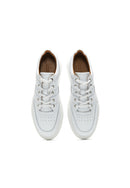 Men's White Lace-up Leather Sneaker | Derimod Men's White Lace-up Leather Sneaker | Derimod