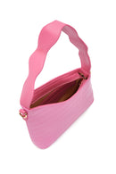 Women's Pink Long Strap Crocodile Patterned Shoulder Bag | Derimod Women's Pink Long Strap Crocodile Patterned Shoulder Bag | Derimod
