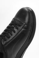 Erkek Siyah Bağcıklı Deri Sneaker | Derimod Erkek Siyah Bağcıklı Deri Sneaker | Derimod