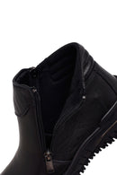 Woman Black Zip Closure Leather Comfort Boots | Derimod Woman Black Zip Closure Leather Comfort Boots | Derimod