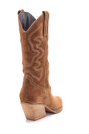 Women's Suede Leather Cowboy Boots | Derimod Women's Suede Leather Cowboy Boots | Derimod