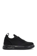 Men's Black Thick Sole Lace Up Fabric Sneaker | Derimod Men's Black Thick Sole Lace Up Fabric Sneaker | Derimod