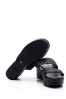 Women's Wedge Heeled Straw Slippers | Derimod Women's Wedge Heeled Straw Slippers | Derimod