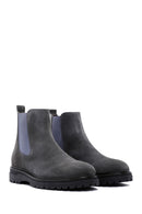 Men's Anthracite Suede Leather Chelsea Boots | Derimod Men's Anthracite Suede Leather Chelsea Boots | Derimod