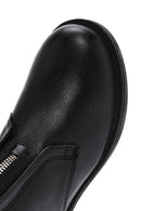 Women's Black Leather Zippered Boots | Derimod Women's Black Leather Zippered Boots | Derimod