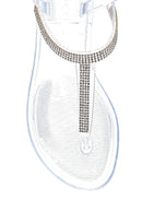 Women's White Transparent Stone Flip Flops Sandals | Derimod Women's White Transparent Stone Flip Flops Sandals | Derimod