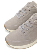 Woman Gray Lace-Up Wedge Heel Suede Shoes | Derimod Woman Gray Lace-Up Wedge Heel Suede Shoes | Derimod