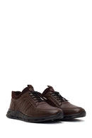 Male Brown Lace-up Leather Sneaker | Derimod Male Brown Lace-up Leather Sneaker | Derimod
