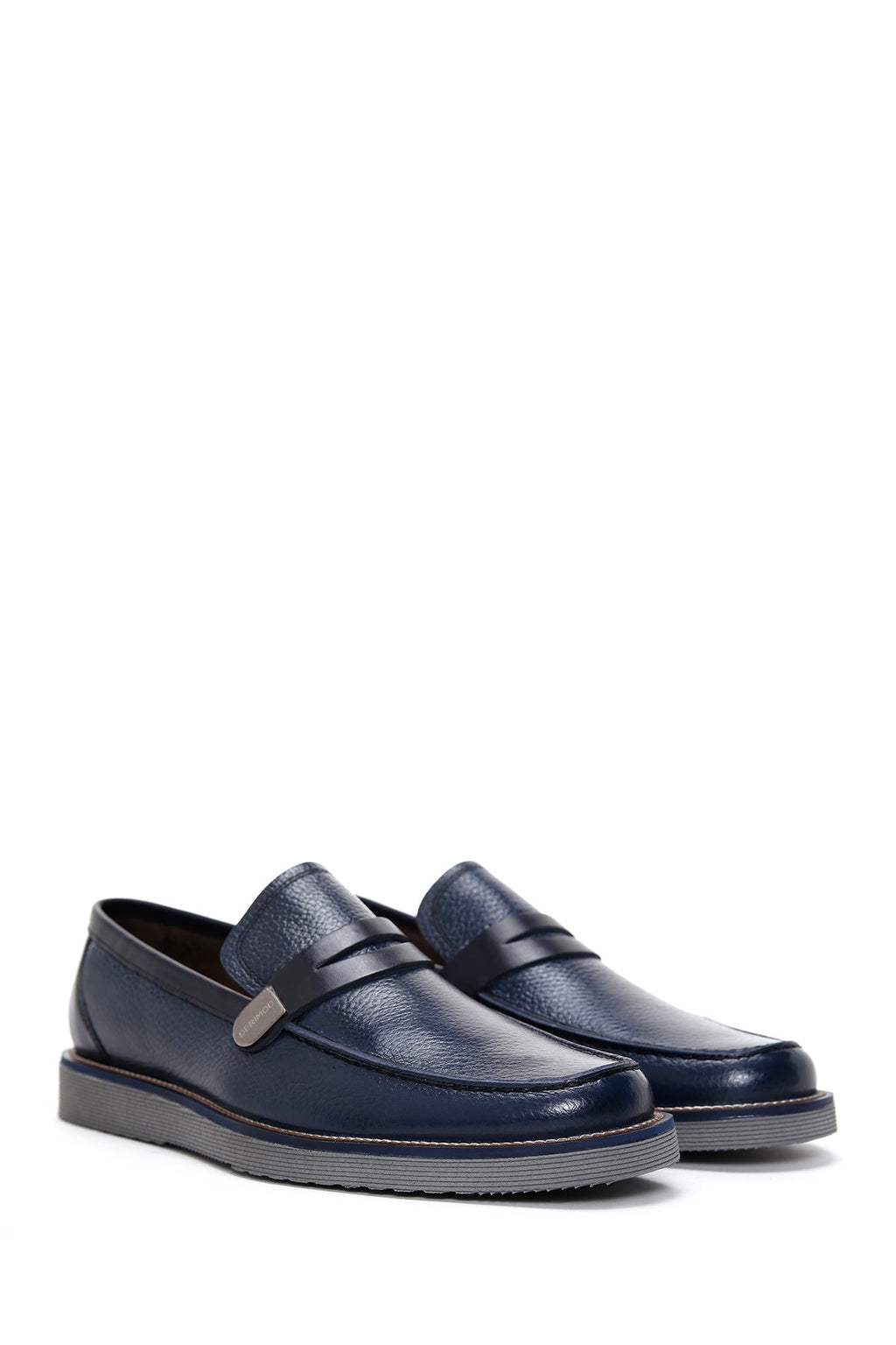 Erkek Lacivert Deri Casual Loafer