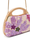 Women's Purple Long Strap Sequin Patterned Mini Box Clutch Bag | Derimod Women's Purple Long Strap Sequin Patterned Mini Box Clutch Bag | Derimod