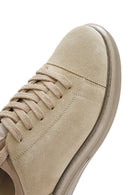 Erkek Bej Bağcıklı Süet Deri Sneaker | Derimod Erkek Bej Bağcıklı Süet Deri Sneaker | Derimod