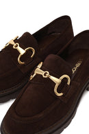 Woman Brown Buckled Suede Masculine Loafer | Derimod Woman Brown Buckled Suede Masculine Loafer | Derimod