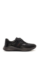 Erkek Siyah Bağcıklı Deri Sneaker | Derimod Erkek Siyah Bağcıklı Deri Sneaker | Derimod